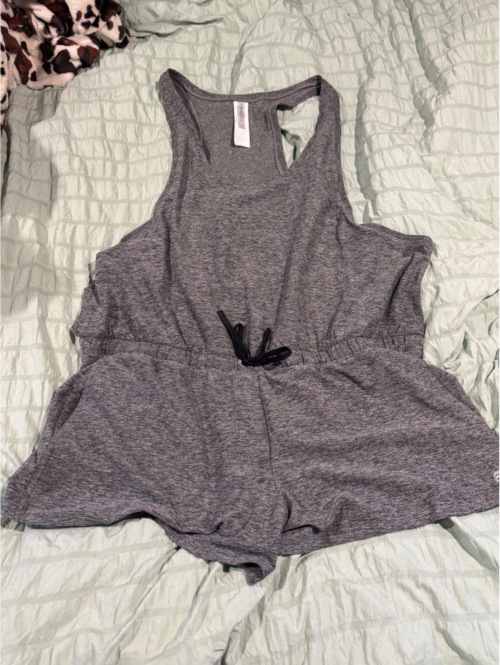 Fabletics Women's Gray Sleeveless Shorts Romper with Drawstring Waist XXL/1X